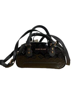 River Island Small Embossed Cross Body Bowler Bag Doctor Bag Cyber Core Retro